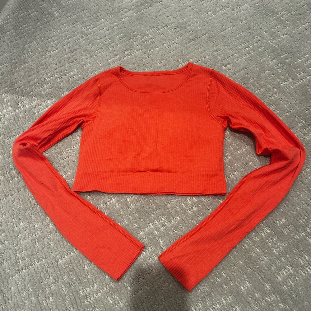Coral Lululemon Ebb to Street Longsleeve